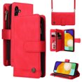 thumbnail image 1 of SaniMore Case for Samsung Galaxy A13 5G 6.5" 2021, PU Leather Zipper Wallet Cover [RFID Blocking] Card Slot Magnetic Clsap Flip Folio with Wrist/Crossbody Strap Kickstand Full Protective Cover, Red, 1 of 18