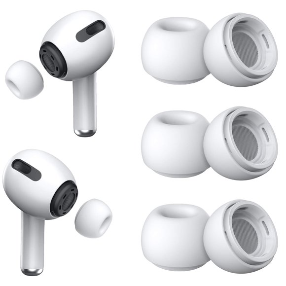 [3 pares] Almohadillas de repuesto para Airpods Pro con caja de almacenamiento