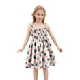 thumbnail image 1 of MIASHUI Robe d'Été Sans Manches à Imprimé Floral pour Filles Tout-Petits avec Bretelles Réglables pour Plage Vacances Décontracté Orange, 4-5 Ans, 1 of 6