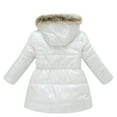 thumbnail image 2 of Girl Winter Coat Hooded Puffer Jacket White Jacket for Girls Zipper Long Sleeve Thicken Waterproof Jacket Kids Girls Winter Coat Size 8-9 Years, 2 of 9