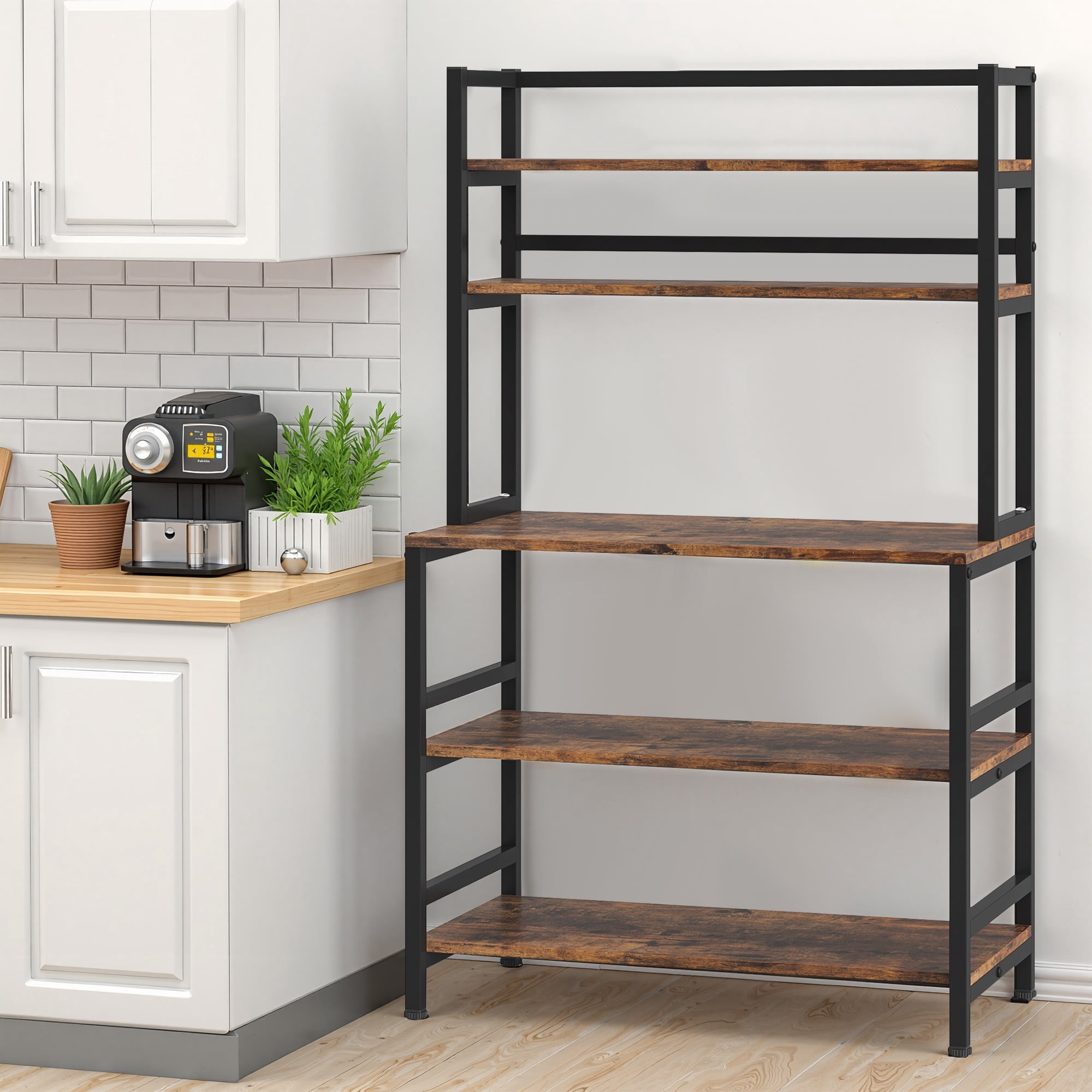 MAYEERTY 5-Tier Kitchen Storage Rack with 31.5"x15.7" Countertop for Kitchen & Bathroom