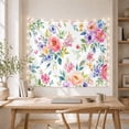 thumbnail image 5 of Pink Roses and Wildflowers on Off-White Background, Whimsical Watercolor for Flower Lovers, Botanical Wall Art, Anniversary Gift, Tapestry Wall Hanging for Bedroom and Living Room, 5 of 7