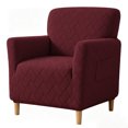 thumbnail image 6 of SHANNA Banquet Armchair Slipcovers, Knitted Jacquard Sofa Chair Covers with Arms for Living Room, NonSlip Dog Pet Friendly Furniture Protector, Jacquard - Burgundy, 6 of 10