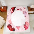 thumbnail image 5 of Homewish Oil Painting Loves Twin Sheet Sets,Valentine'S Day Theme Twin Fitted Sheet,Pink Red Flat Sheet For Men Women,Microfiber Bedroom Decor,3-Piece, 5 of 7