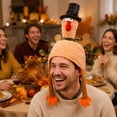 thumbnail image 6 of Voska Thanksgiving Turkey Plush Costume Hat for Men and Women Funny Holiday Party Novelty Headwear Soft Warm Fall Winter A One Size, 6 of 6