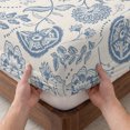 thumbnail image 3 of Twin XL Size Fitted Sheet Set - Blue Paisley 2 Piece Bedding Sets 16" Deep Pocket Fitted Sheet with 1 Pillowcases, Vintage Boho Flower Botanical Leaf Branch Brushed Microfiber Hotel Luxury Bed Sheets, 3 of 9