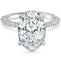 Pompeii Certified 1.38 - 5.38Ct Oval Diamond Engagement Ring 14k or Platinum Lab Grown