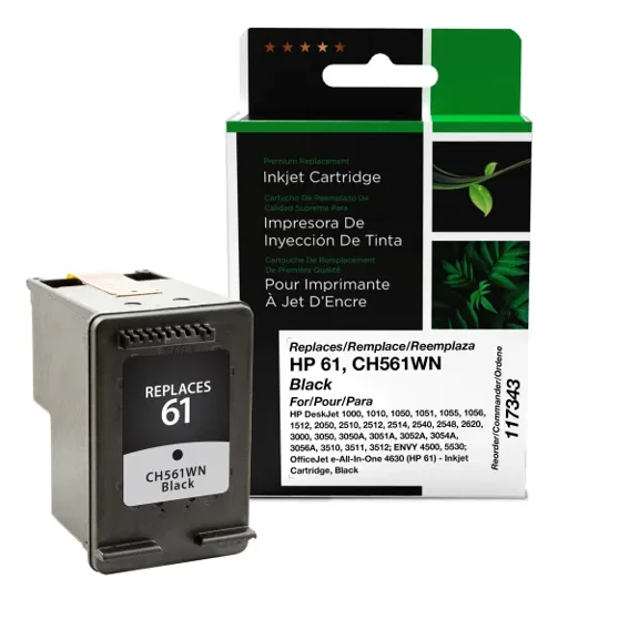 Remanufactured Clover Imaging Black Ink Cartridge compatible with HP 61 (CH561WN)