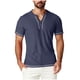 thumbnail image 2 of pstuiky Camisas de manga corta para hombre, Camisa informal de verano para hombre, de manga corta, color liso, con cuello en V y bolsillo camisas casuales para hombre xxl, 2 of 7