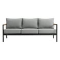 thumbnail image 2 of Royal 4 Piece Black Aluminum and Teak Outdoor Seating Set with Dark Gray Cushions, 2 of 8