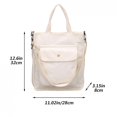 thumbnail image 2 of Vjnyvs Corduroy Shoulder Bag Women Vintage Shopping Bags Zipper Bookbag Handbags Casual Tote With Outside Pocket, 2 of 7