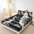 thumbnail image 4 of Homewish Golf Sport Player Bed Sheets for Teen, Grey Stripes Stars Flag King Sheets, Modern Ball Game Sheet Set, Ultra Soft Bedroom Decor, 4pcs, 4 of 7