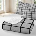thumbnail image 4 of Manfei Geometric Check Quilt Full,Modern Checkered Full Bedspread Sets,Gray Black,3 Pieces,1 Coverlet and 2 Pillowcases, 4 of 7