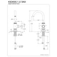 thumbnail image 5 of Kingston Brass KSD8503NX Hamilton Single-Handle Bar Faucet, Antique Brass, 5 of 6