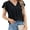Black, variant on Womens Dressy Shirts Ruffle Short Sleeve V Neck Work Blouse Business Casual Summer Cute Tops 2026 Pink XL