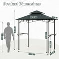 thumbnail image 3 of Costway 8' x 5' Grill Gazebo with 2 Shelves 7 Hooks Metal Frame Soft Top Gray, 3 of 10