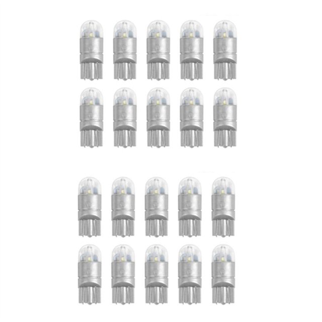 20 bombillas LED Canbus T10 168 194 W5W para matrícula lateral, 6000 K, color blanco