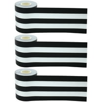 Teacher Created Resources Paper Black & White Stripes Straight Rolled Classroom Border, 3 Rolls