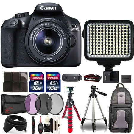Canon EOS 1300D / T6 Digital SLR with 18-55mm III Lens , 120 LED Light and Top Accessory