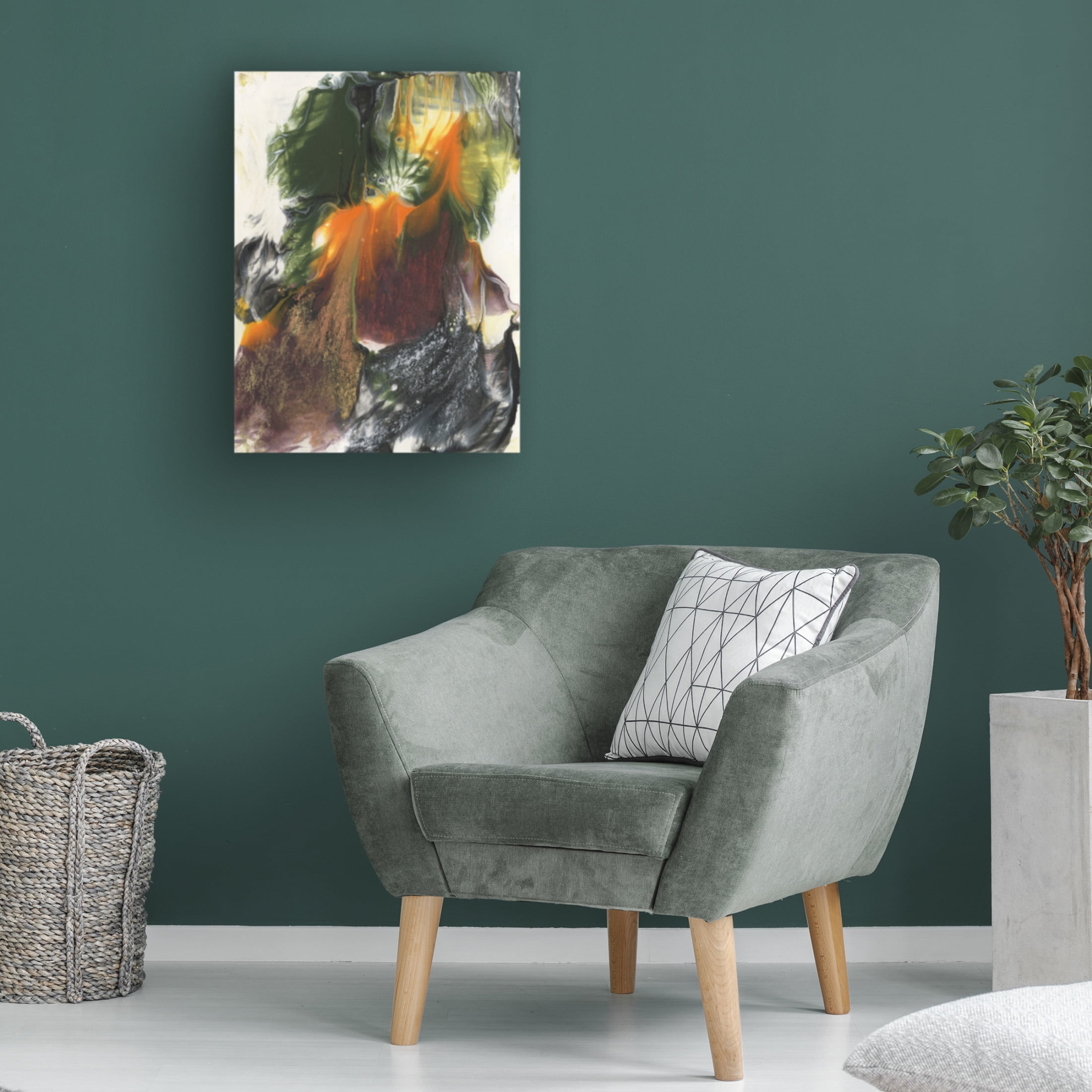 Trademark Fine Art Ferdos Maleki  Orange Green I Canvas Wall Art