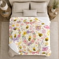 thumbnail image 5 of Buzzing Bee Flowers Easter Theme Whimsical Watercolor Art, Festive Botanical Garden Scene, Warm Flannel Blanket for Sunroom and Reading Nook, Garden Lovers Easter Gift, Festive Home Decor, 5 of 9