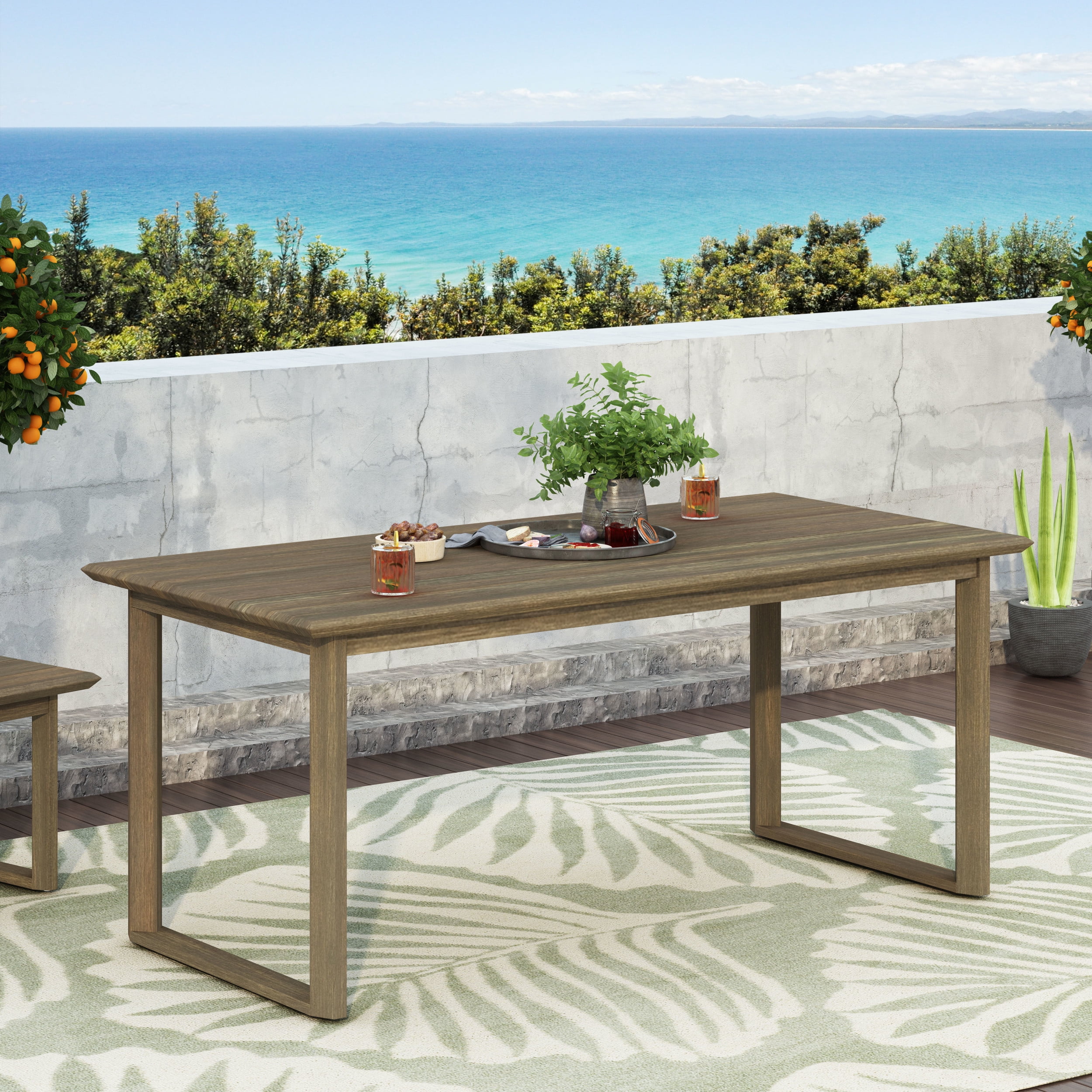 Acacia wood dining table outdoor hot sale