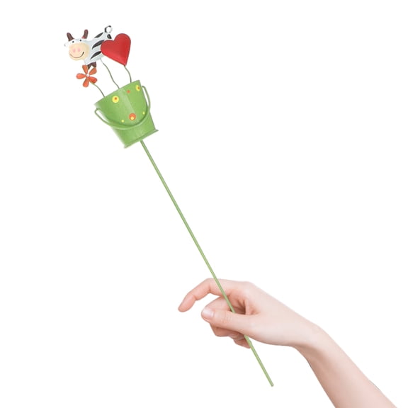 Raindrops 5-Pack Metal Plant Picks Assorted Colors Decorative Garden Stakes for Flower Pots and Outdoor Plant Decoration