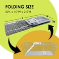 thumbnail image 3 of Collapsible Animal Trap Cage 32"x12"x10" Humane Catch and Release Steel Cage Foldable, 3 of 8