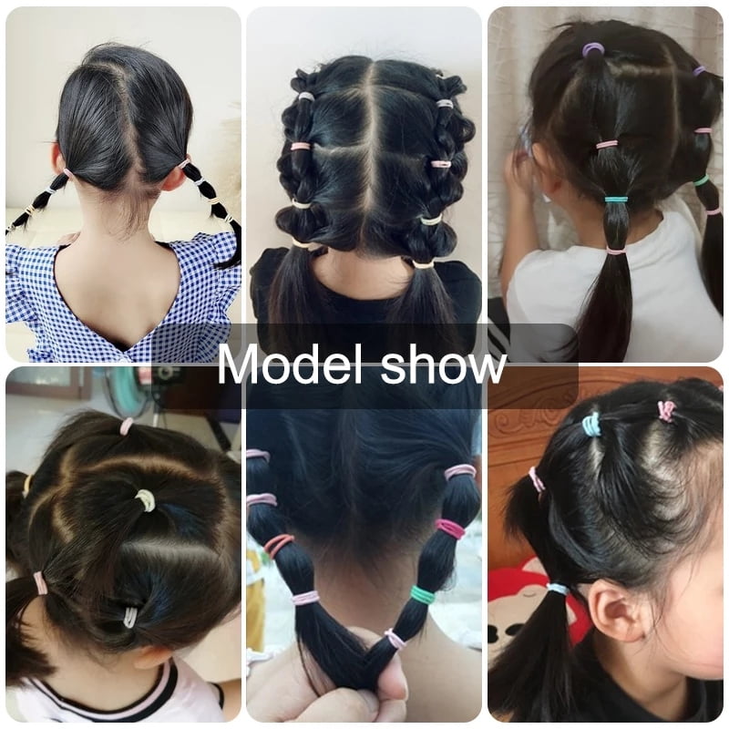 100Pcs/Set Candy Color Nylon Elastic Hair Ties Simple Kids Elastic Ponytail Holder Daily Basic Hair Accessories