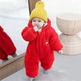 thumbnail image 5 of Wuxian Baby Girls Boys Winter Bodysuit Classic Hoodies Zipper Up Long Sleeve Fuzzy Wool Jumpsuit Solid Color Thick For Toddler Winter Warm Cozy Romper Outfit,12-24 Months, 5 of 5