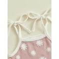 thumbnail image 6 of Suealasg Infant Girl Summer Outfits 2Pcs Baby Girl Beach Clothes Set Sleeveless Flower Print Cami Tops Elastic Waist Shorts Set 0-18 Months, 6 of 9