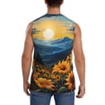 thumbnail image 4 of Fotbe Elegant Sunset Sunflower Men's Camiseta sin Mangas Estampada para Hombres, Playera Casual para Gimnasio, Entrenamiento, Playa-Medium, 4 of 7