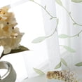 thumbnail image 6 of 2 PC Voile Embroidered Floral Leaf Sheer Curtains for Living Room Grommet Drapes, 6 of 16