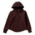 thumbnail image 3 of Zip Up Hoodies for Women 2025 Long Sleeve Plain Full Zipper Thick Hooded Sweatshirt Jacket Coat Outerwear, 3 of 5