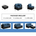 thumbnail image 3 of 7 Pieces Outdoor Patio Sectional Sofa Couch, Wicker Furniture Patio Conversation Sets with Washable Cushions & Coffee Table for Garden, Poolside, Backyard, 3 of 6