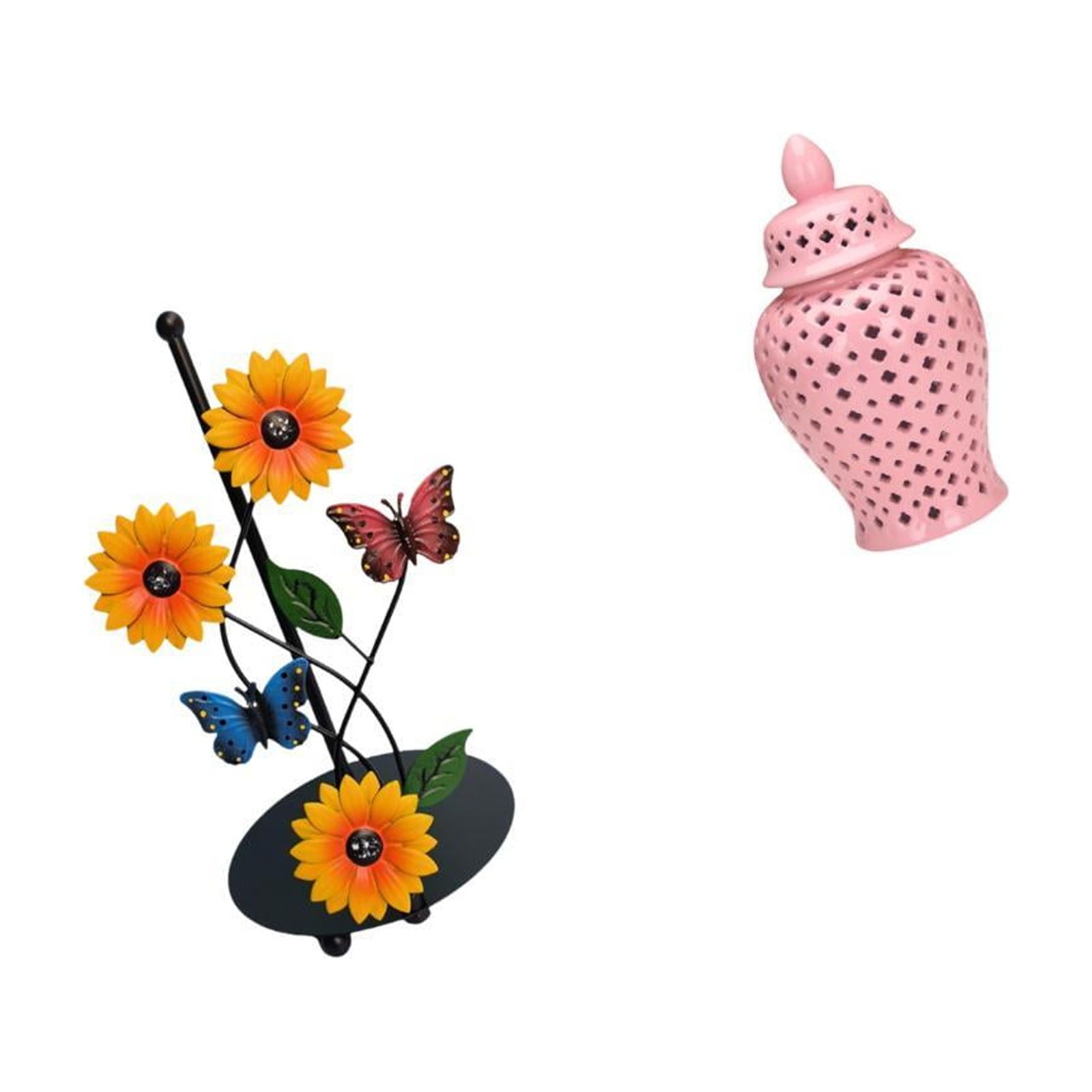 Fiocias Ceramic Paper Towel Holder Vase Non Slip Vertical Tissue Rack Porcelain Decorative Jar Storage Lid Floral Arrangement Ornament Flower Display
