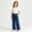 Blue, variant on Girls Plaid Pants with Pockets Elastic Waist Drawstring Fall Fashion Casual Baggy Kids Wide Leg Pants Blue 8