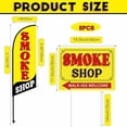thumbnail image 2 of Smoke Shop Feather Flag Pole Kit Include 7 ft Banner Flag with Poles 5 Pcs Smoke Shop Sign and 10 Pcs Ground Stake for Outside Business Stores Shops Decoration, 2 of 7