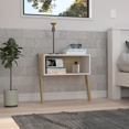 thumbnail image 2 of Aira Nightstand, Two Legs, One Shelf Light Oak / White, 2 of 7