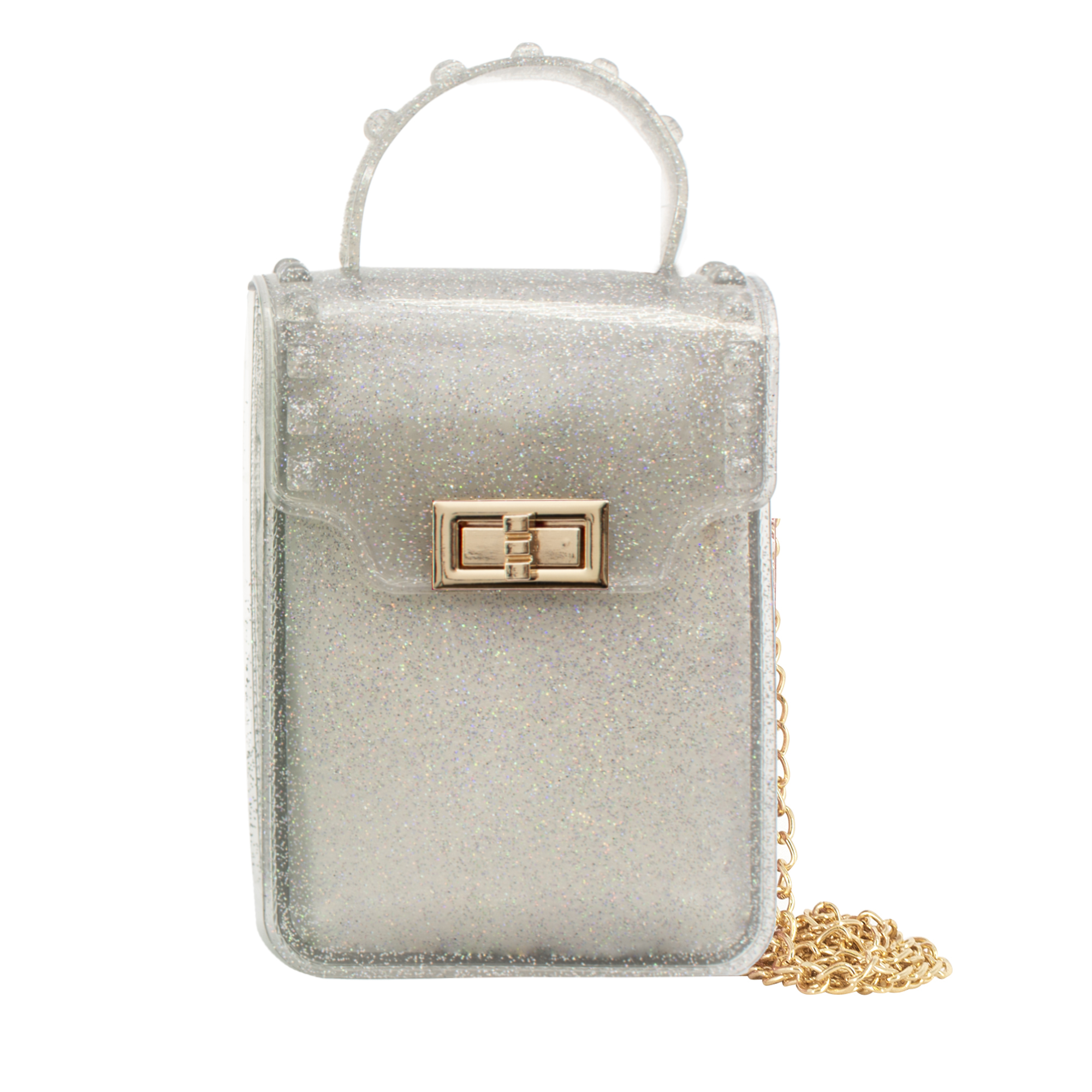 Olivia and Kate Women’s Small Silver Jelly Purse Crossbody Everyday Shoulder Bag