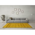 thumbnail image 3 of Ahgly Company Machine Washable Indoor Square Abstract Yellow Modern Area Rugs, 3' Square, 3 of 4