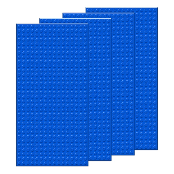 EKIND 4 PCS Classic 5" x 10" Building Baseplates, Compatible with Major Brands Toy Bricks, Encourage Logic & Creativity Through Play, Ideal STEM Activities for Children (Blue)