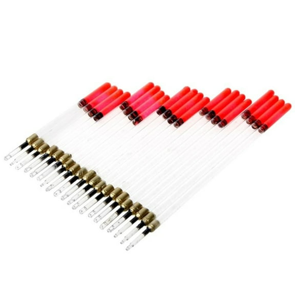 UDIYO 20Pcs Clear Waggler Fishing Floats Floating Tubes Stem Kits Tackle Accessories