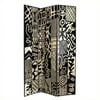Wayborn African Motif Room Divider in Black and Silver