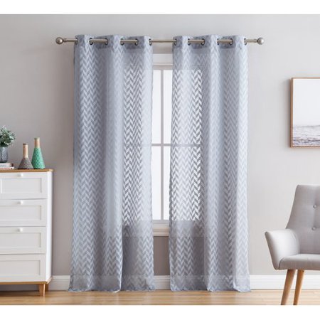 Latitude Run Olivera Lace Top Geometric Semi Sheer Grommet Curtain