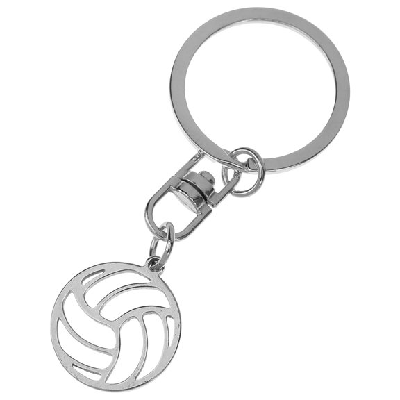 Stainless Steel Volleyball Keychain with Hollow Out Design, Cute Sports Pendant for Keys and Business Accessories