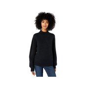 Brand - Goodthreads Women's Boucle Shaker Stitch Balloon-Sleeve Sweater, Black