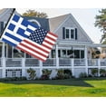 thumbnail image 4 of 3×5 FT Greece USA Flag, Large 150D America Greek Outdoor Banner,Double Side Printing Decor For Patio Garden With Brass Gromment, 4 of 5