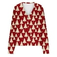 thumbnail image 4 of Oplxuo Ugly Christmas Sweater for Women Cute Xmas Open Front Button Down Sweater Cardigans Fall Winter Knitted Outerwear Coat, 4 of 4