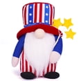 thumbnail image 2 of Antqov Gnome Doll 4th of July Gnomes Handmade Fourth of July Decorations for Home, Striped Five Pointed Star Dwarf Faceless Doll Kitchen Tiered Tray Decorations, 2 of 7